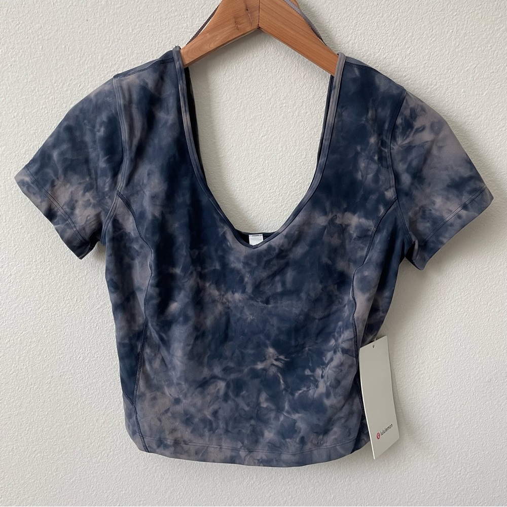 NWT Lululemon Align T-shirt Diamond Dye Lunar Rock True Navy Size 6